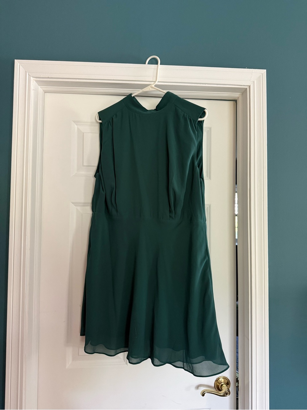 Lulu's Emerald Green High-Neck Sleeveless Mini Dress